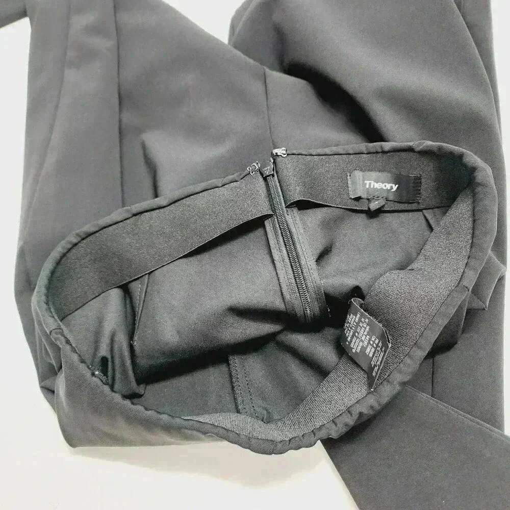 Theory Womens Black Becker Dress Pants Size 2 Polyester & Elastane - Picture 6 of 8